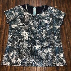 Lululemon Womens Size 8? Seek the Heat Short Sleeve Wildwood White Multi Teal